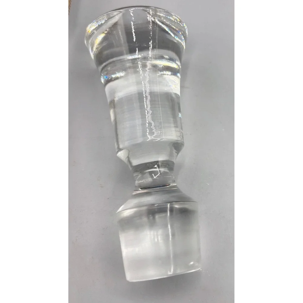 Vintage Tall Clear Glass Wine Decanter with‎ Faceted Stopper 16.5 in Bar EMPTY